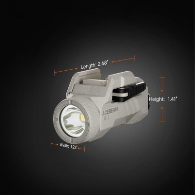 Acebeam G10 Ray Üstü Silah Feneri | 600 Lumen, Çöl Beji, Glock & Picatinny Uyumlu