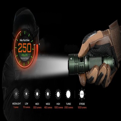 Acebeam L16 Uzun Menzilli Taktik LED El Feneri | 2100 Lümen, USB-C Şarjlı