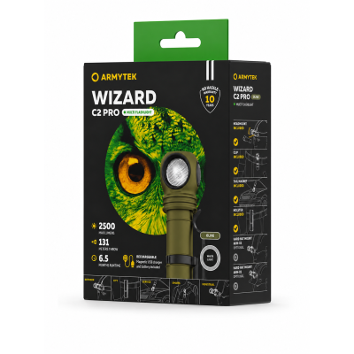 Armytek Wizard C2 Pro White Light–Şarjlı Çok Amaçlı LED El Feneri Yeşil