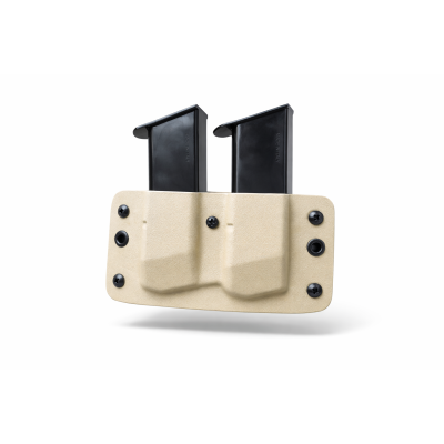 Kydex 9 mm Çiftli Şarjör Kılıfı Çöl Beji | Dayanıklı ve Hızlı Taşıma