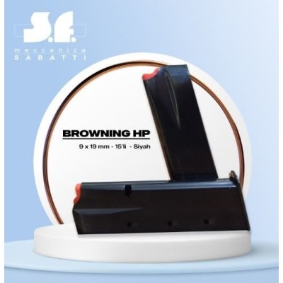 Sabatti Browning HP Şarjör Siyah Renk 15 mermi kapasite