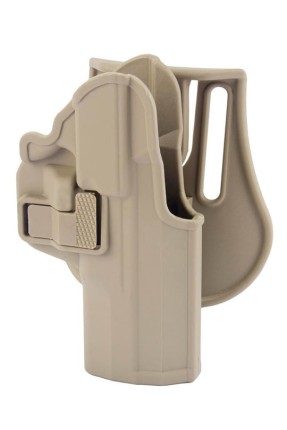 Canik Tp-9 Kilitli Tabanca Kılıfı Bej – Polimer Paddle Montajlı, Hızlı Erişimli Emniyet Mandallı