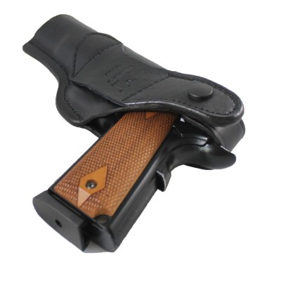 Metal Maşalı Deri İç Kılıf | Gizli Taşıma Deri Kılıf - SİYAH