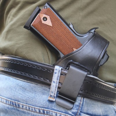 Metal Maşalı Deri İç Kılıf | Gizli Taşıma Deri Kılıf - SİYAH