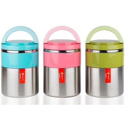 Çiftli Yemek Termosu - Sefer Tası - Inox - Penguen - Yeşil (PNG-1302)