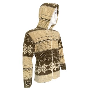 Kapşonlu Polar Ceket - Thermoform - Kahverengi Kapşonlu Polar Ceket - Thermoform - Kahverengi