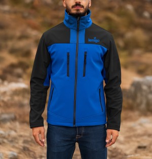 Su ve Rüzgar Geçirmez Softshell Mont - Lemigo - Mavi-Siyah Su ve Rüzgar Geçirmez Softshell Mont - Lemigo - Mavi-Siyah