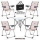 4 Adet Katlanır Kamp Sandalyesi ve Alüminyum Masa Seti - Rock Silver - Kestane - Taşıma Çantalı