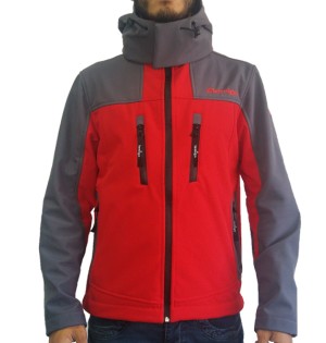 Lemigo Softshell Kırmızı-Gri Kapşonlu Mont Lemigo Softshell Kırmızı-Gri Kapşonlu Mont