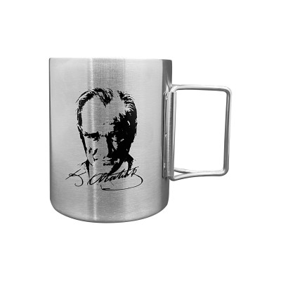 Katlanabilir Saplı Çelik Kupa Bardak - Orcamp - 180 ml - Atatürk (OUT-1800) Katlanabilir Saplı Çelik Kupa Bardak - Orcamp - 180 ml - Atatürk (OUT-1800)