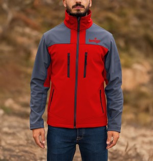 Su ve Rüzgar Geçirmez Softshell Mont - Lemigo - Kırmızı-Gri Su ve Rüzgar Geçirmez Softshell Mont - Lemigo - Kırmızı-Gri