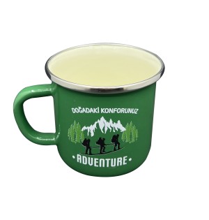 Orcamp Retro Emaye Kupa Bardak Adventure Yeşil (OUT-1900)