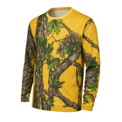 Sarı Orman Desenli Mikrofiber Sweatshirt - Avcı Sweatshirt - Hızlı Kurur