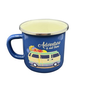 Orcamp Retro Emaye Kupa Bardak Adventure Mavi (OUT-1900)