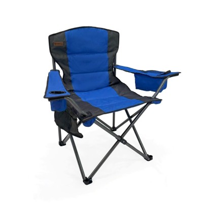 Mavi Katlanabilir Kamp Sandalyesi | Geniş Oturumlu & Bardaklıklı Model