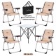 4 Adet Katlanır Kamp Sandalyesi ve Alüminyum Masa Seti - Rock Silver - Bej - Taşıma Çantalı 4 Adet Katlanır Kamp Sandalyesi ve Alüminyum Masa Seti - Rock Silver - Bej - Taşıma Çantalı