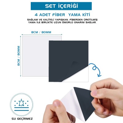 Argeus Kendinden Yapışkanlı Tamir Yaması Antrasit - (Mont, Şemsiye, Şişme Yatak)