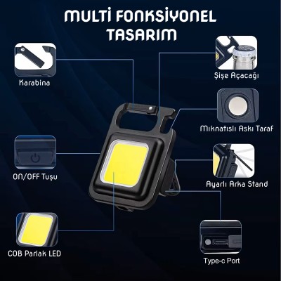 Panther Şarjlı Mıknatıslı COB LED Fener PT-909 Panther Şarjlı Mıknatıslı COB LED Fener PT-909