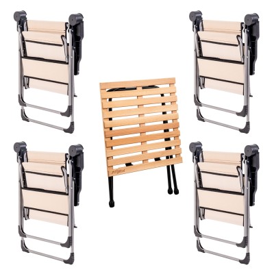 4’lü Kapadokya Kamp Sandalyesi ve Katlanır Masa Seti | Outdoor Kamp Takımı