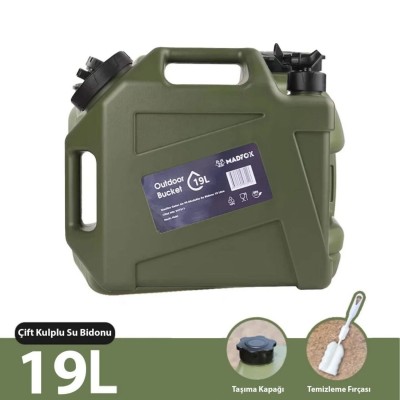 Musluklu Su Bidonu - Madfox Galon Air PE - 19 Litre - Yeşil - 547311
