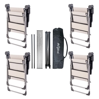 4 Adet Katlanır Kamp Sandalyesi ve Alüminyum Masa Seti - Rock Silver - Bozkır - Taşıma Çantalı 4 Adet Katlanır Kamp Sandalyesi ve Alüminyum Masa Seti - Rock Silver - Bozkır - Taşıma Çantalı