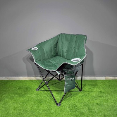 Yeşil Bardaklıklı Geniş Kamp Sandalyesi | Katlanabilir Outdoor Koltuk