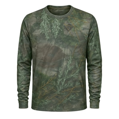 Adaçayı Orman Desenli Mikrofiber Sweatshirt - Avcı Sweatshirt - Hızlı Kurur