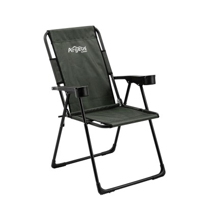 4 Adet Katlanır Kamp Sandalyesi ve Masa Seti - Rest - Taşıma Çantalı - Haki - 130 KG Taşıma