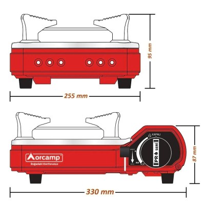Tekli Portatik Ocak - Orcamp - Kırmızı -(CK-505)