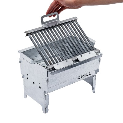 Katlanabilir Ayaklı Portatif Mangal - Paslanmaz - Argeus - Küçük - Taşıma Çantalı