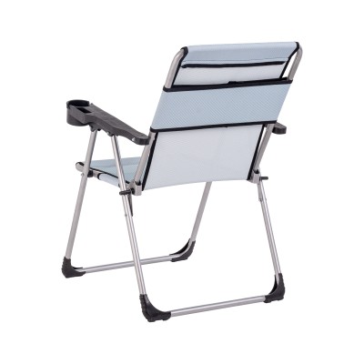 4 Adet Katlanır Kamp Sandalyesi ve Masa Seti - Rock - Turkuaz - Bardaklıklı - 140 KG