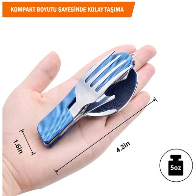 Kamp Çatal&Kaşık&Bıçak Seti - Orcamp - Kırmızı (OUT-1350)