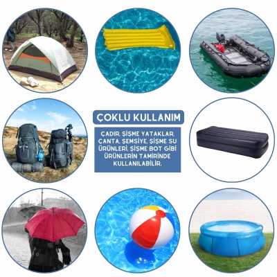 Argeus 4'lü Fiber Çanta Delik Tamir Yaması Beyaz