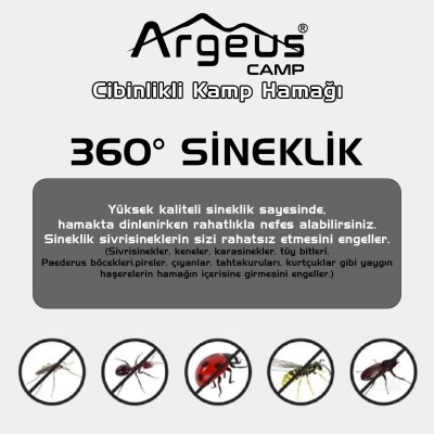 Argeus Cibinlikli Kamp Hamağı Kırmızı Argeus Cibinlikli Kamp Hamağı Kırmızı