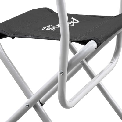 Katlanabilir Kamp Sandalyesi Siyah Sırt Destekli Hafif