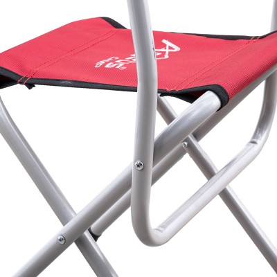 Katlanabilir Kamp Sandalyesi Kırmızı Sırt Destekli Hafif