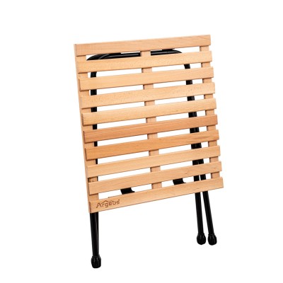 Kırmızı Kamp Sandalyesi ve Ahşap Görünümlü Masa Seti | Katlanabilir Outdoor Set