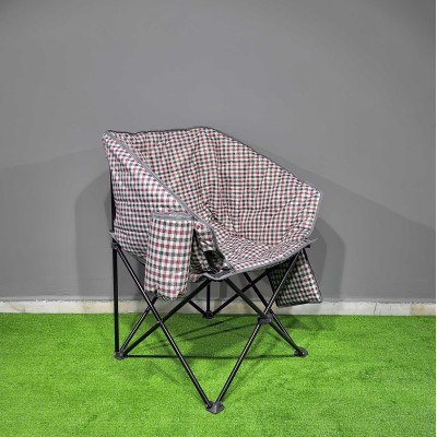 Argeus Balcony Comfort Katlanabilir Kamp Sandalyesi Kare Desenli