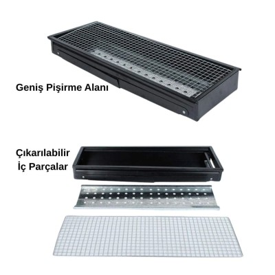 Portatif Katlanabilir Mangal - Madfox Cookout BBQ - Siyah - 547305