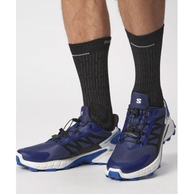 Salomon Supercross 4 Erkek Koşu Ayakkabısı - Blue Print/Black/Lapis Blue