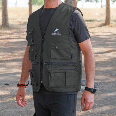 Action Çok Cepli Tactical Avcı Yeleği Haki Action Çok Cepli Tactical Avcı Yeleği Haki