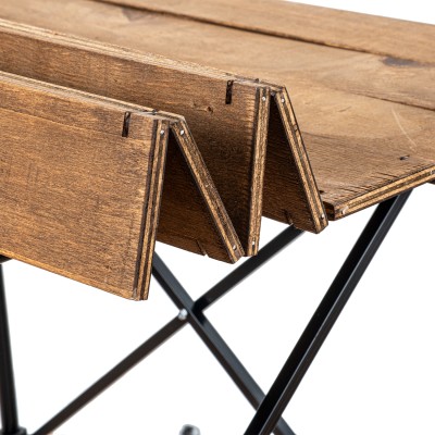 Katlanır Plaka Sistemli Ahşap Desenli Kamp Masası | Portatif Outdoor Masa