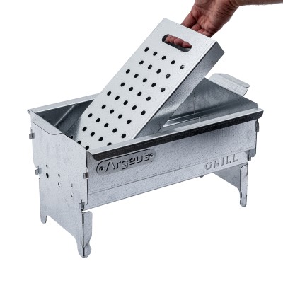 Katlanabilir Ayaklı Portatif Mangal - Paslanmaz - Argeus - Orta - Taşıma Çantalı