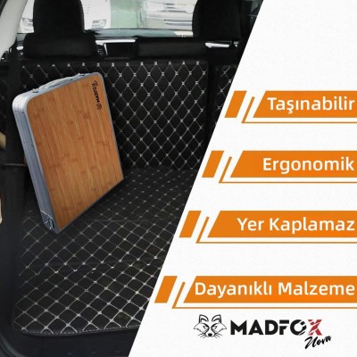Ahşap Desenli Katlanır Kamp Masası | Taşınabilir Outdoor ve Piknik Masası