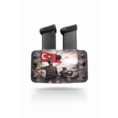 Kydex 9 mm Çiftli Şarjör Kılıfı ARTWORK | Dayanıklı ve Hızlı Taşıma