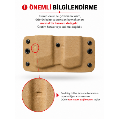 Kydex 9 mm Çiftli Şarjör Kılıfı Haki | Dayanıklı ve Hızlı Taşıma