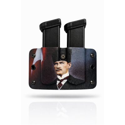 Kydex 9 mm Çiftli Şarjör Kılıfı ARTWORK | Dayanıklı ve Hızlı Taşıma